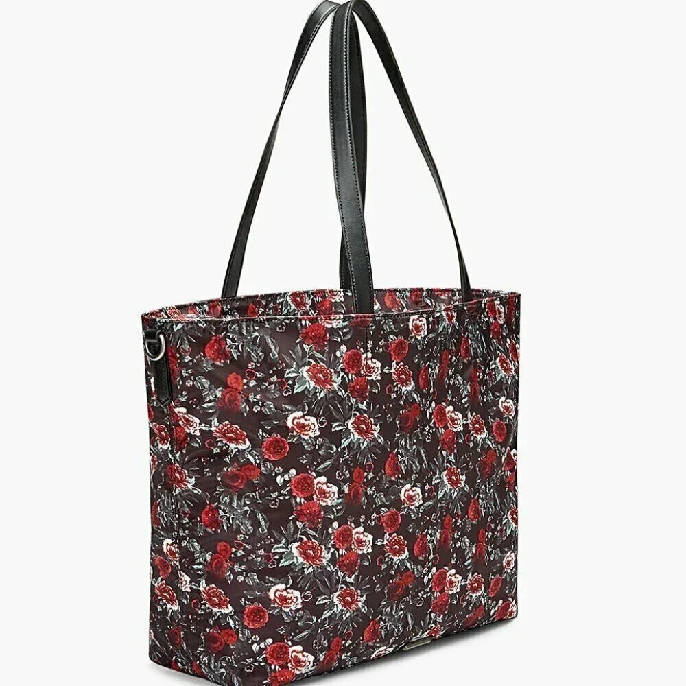 Rebecca Minkoff Baby Diaper Bag Large Black Nylon Tote w/ Floral Changing Pad